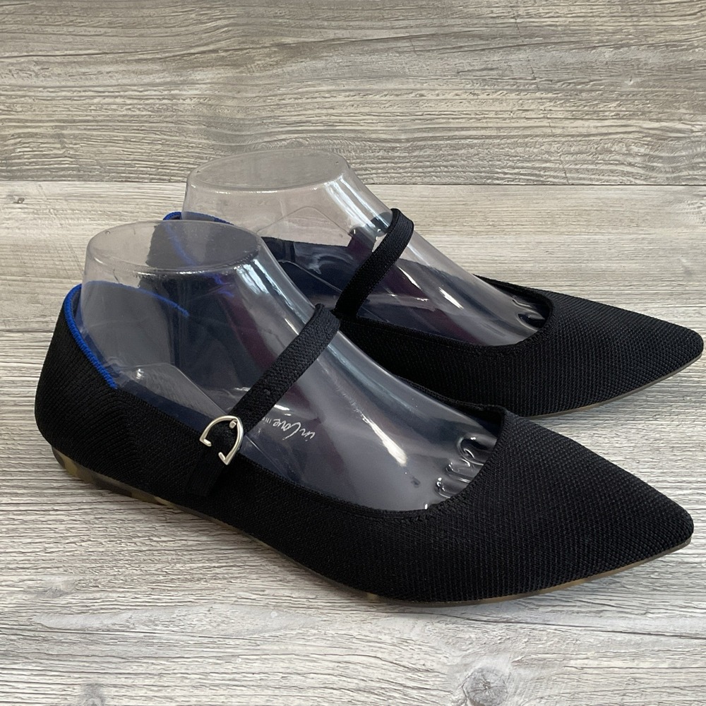 Rothy's The Point Mary Jane Flats Women's Size 8.5 Black Knit Eco Style